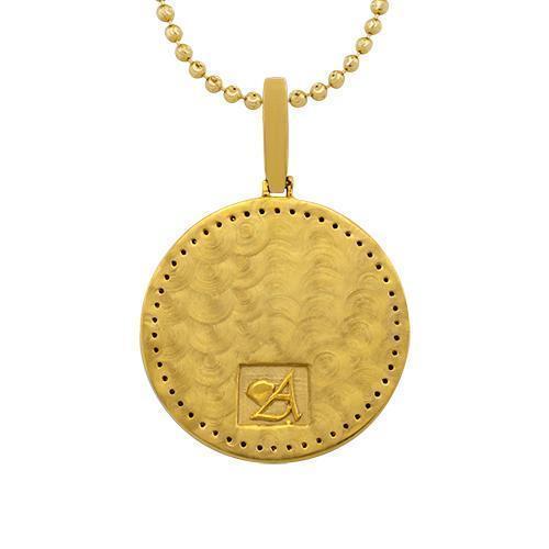 Yellow Diamond Custom Bitcoin Pendant in 10k Yellow Gold 1 Ctw