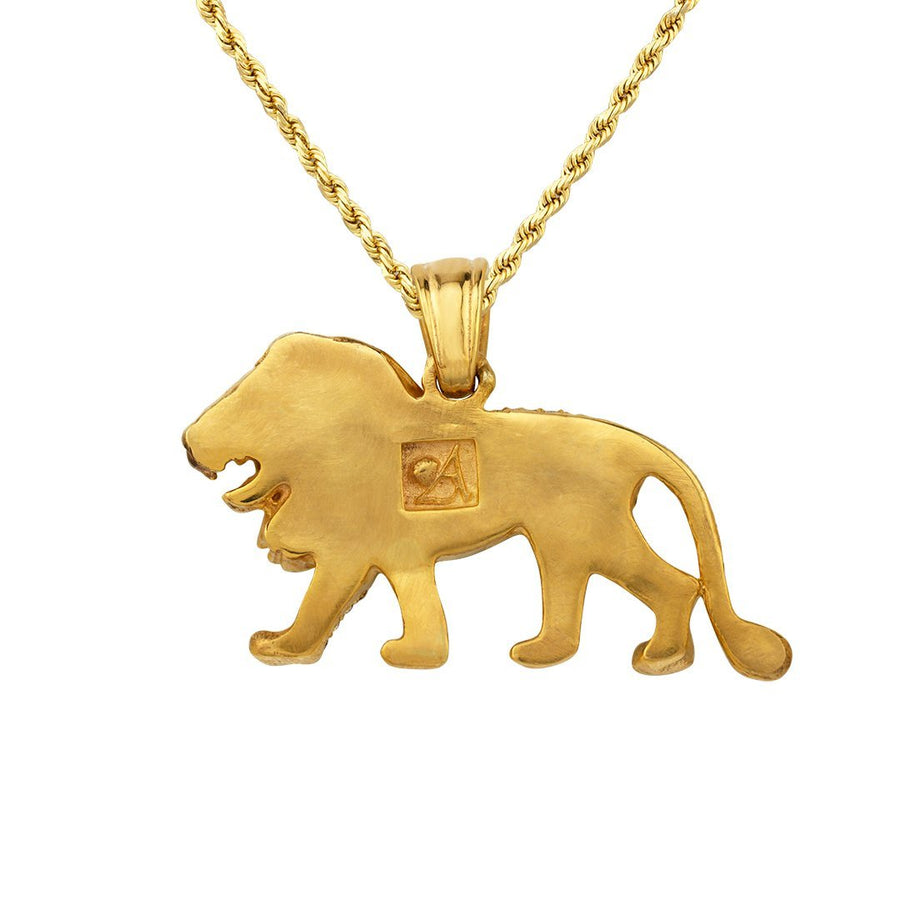 Diamond Custom "Lion" Pendant in 14k Yellow Gold 3.50 Ctw