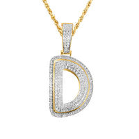 Thumbnail for White Diamond D Pendant in 10k Yellow Gold .30 Ctw