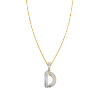 Thumbnail for White Diamond D Pendant in 10k Yellow Gold .30 Ctw