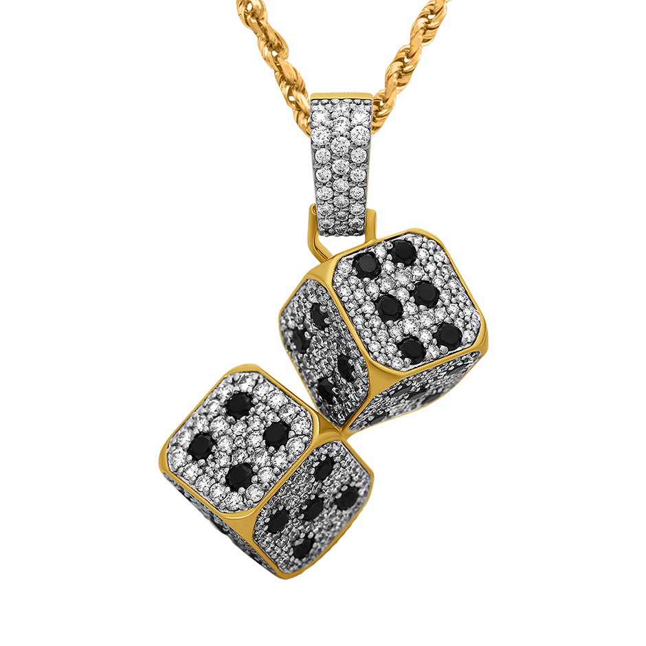 Yellow Diamond Dice in 14k Yellow Gold 5 Ctw