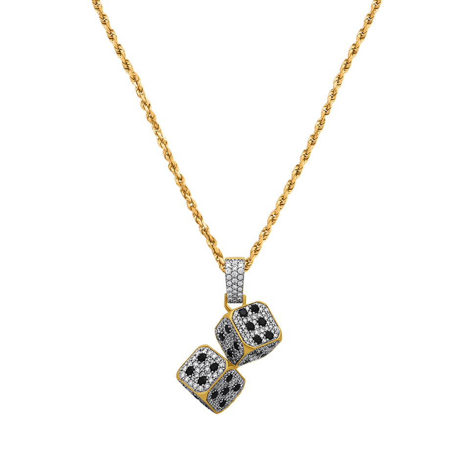 Yellow Diamond Dice in 14k Yellow Gold 5 Ctw