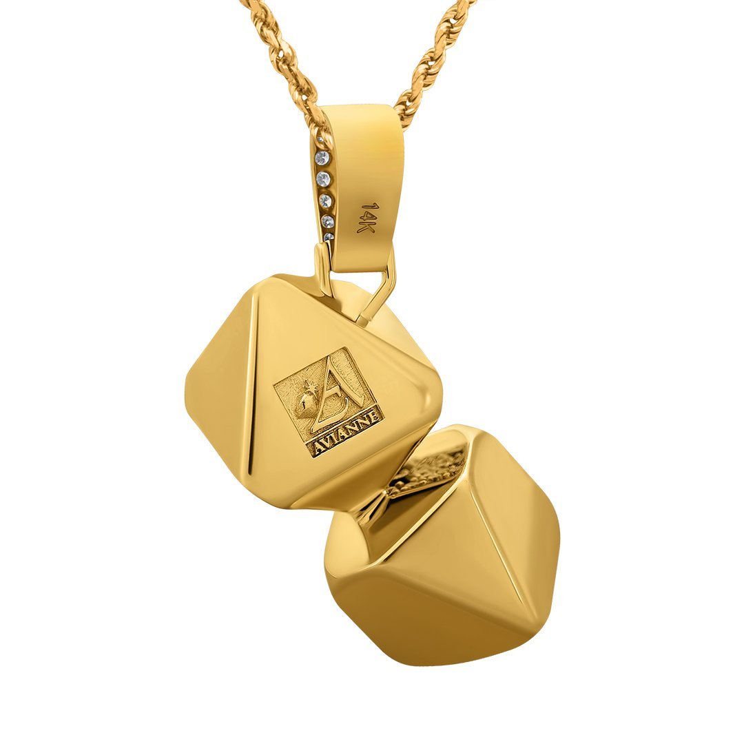 Yellow Diamond Dice in 14k Yellow Gold 5 Ctw