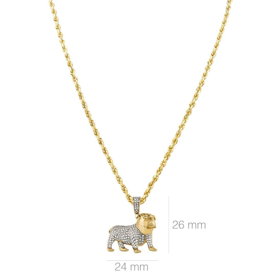 Yellow Diamond Dog Pendant 10k Yellow Gold 0.40 Ctw