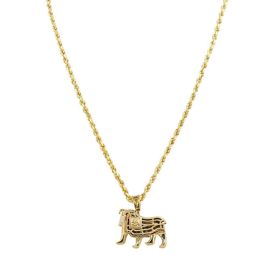 Yellow Diamond Dog Pendant 10k Yellow Gold 0.40 Ctw