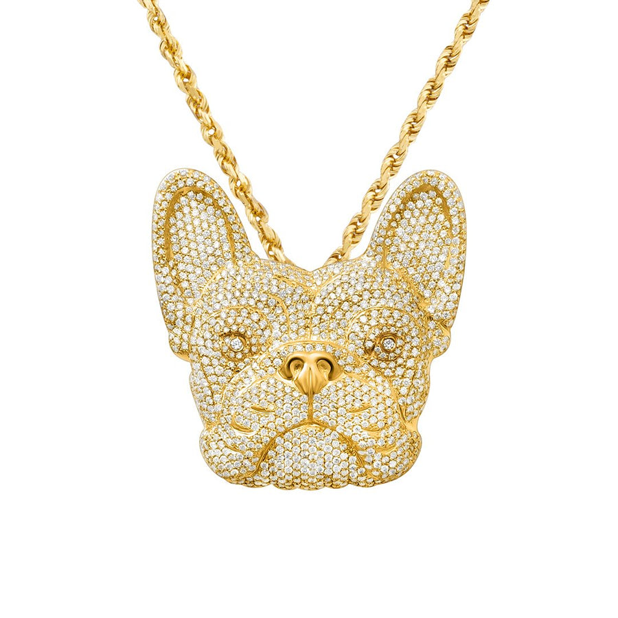 Yellow Diamond Dog Pendant in 14k Yellow Gold 5 Ctw