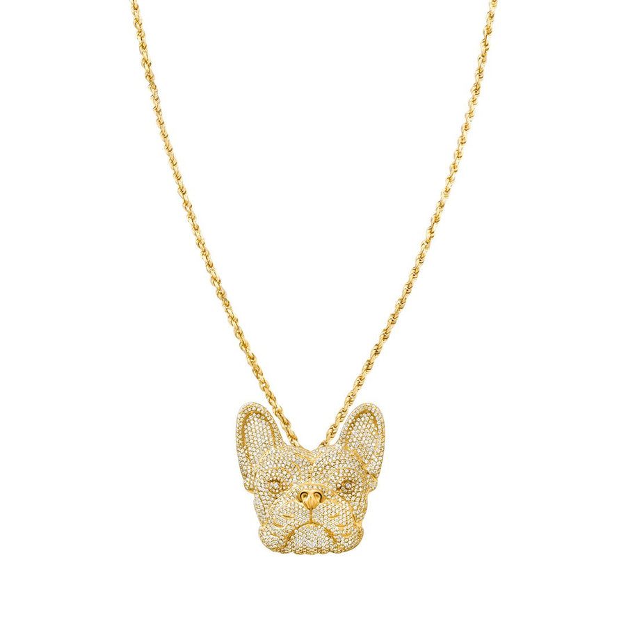 Yellow Diamond Dog Pendant in 14k Yellow Gold 5 Ctw