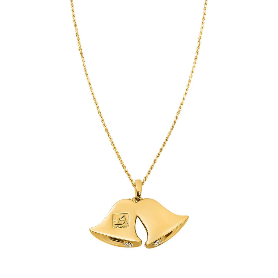 yellow DIAMOND DOUBLE BELL PENDANT IN 14K YELLOW GOLD 11 CTW