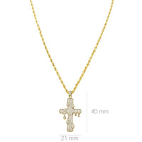 Thumbnail for Yellow Diamond Drip Cross Pendant in 10k White Gold 0.73 Ctw