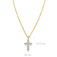 Thumbnail for Yellow Diamond Drip Cross Pendant in 10k Yellow Gold 0.15 Ctw
