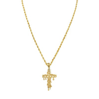 Thumbnail for Yellow Diamond Drip Cross Pendant in 10k Yellow Gold 0.15 Ctw