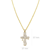 Thumbnail for Yellow Diamond Drip Cross Pendant in 10k Yellow Gold 1.59 Ctw