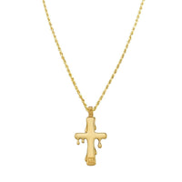 Thumbnail for Yellow Diamond Drip Cross Pendant in 10k Yellow Gold 1.59 Ctw