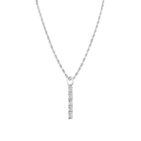 Thumbnail for Diamond Emerald Cut Cross Pendant in 14k White Gold 4.50 Ctw