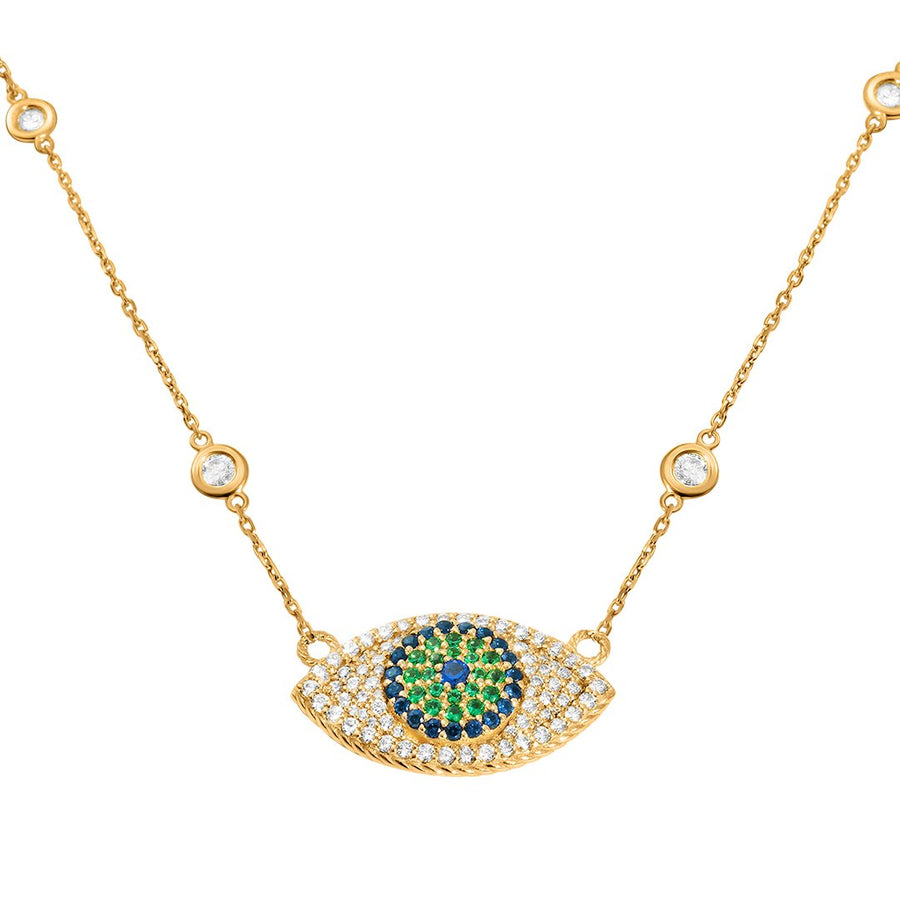 Diamond Eye Pendant in 14k Rose Gold 9.12 Ctw