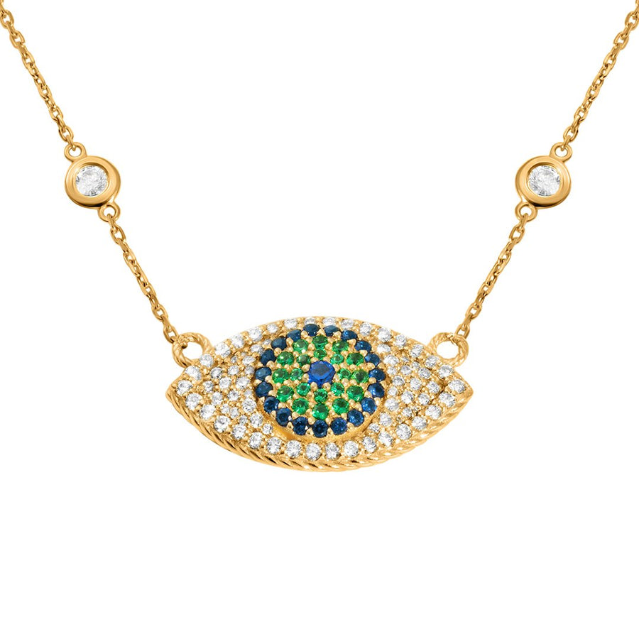Diamond Eye Pendant in 14k Rose Gold 9.12 Ctw