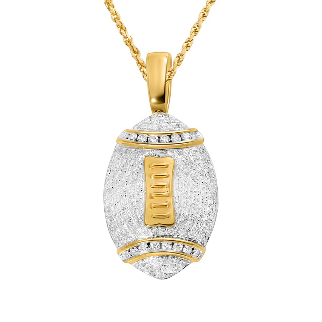 Yellow Diamond Football Pendant in 14k Yellow Gold 1.89 Ctw