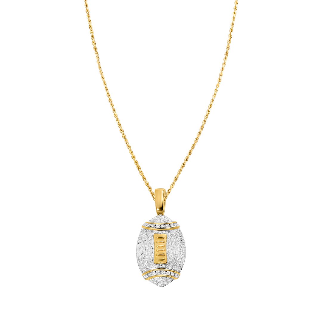 Yellow Diamond Football Pendant in 14k Yellow Gold 1.89 Ctw