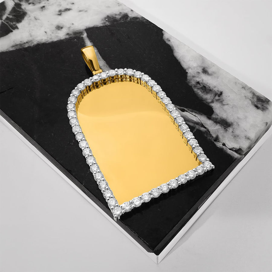 Diamond Frame Memory Pendant in 10k Yellow Gold 5.26 Ctw