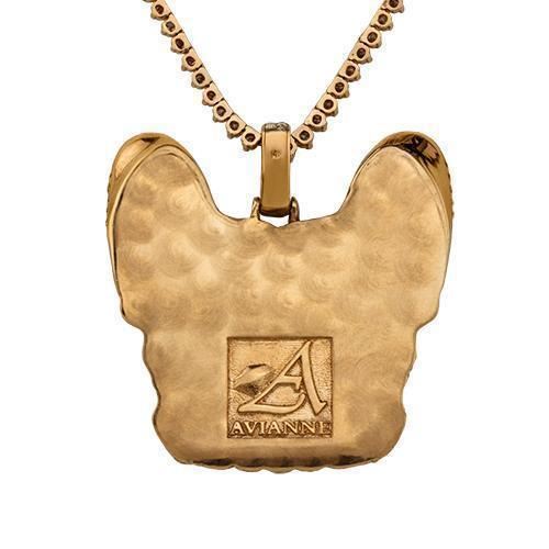 Diamond French Bulldog Pendant in 14k Rose Gold 10.68 Ctw