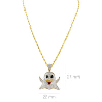 Thumbnail for Yellow Diamond Ghost Emoji Pendant in 10k Yellow Gold 0.40 Ctw