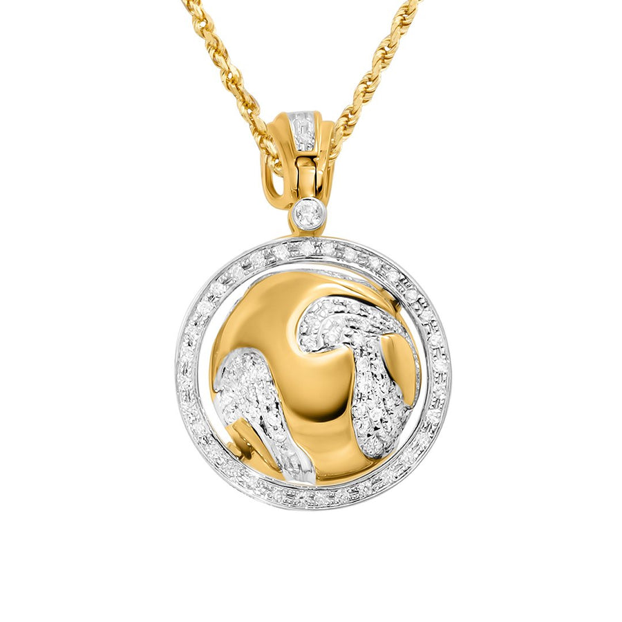 Yellow Diamond Globe Pendant in 14k Yellow Gold 1.14 Ctw