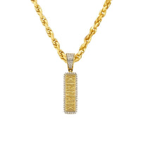 Thumbnail for Yellow Diamond Gold Bar Pill Pendant in 10k Yellow Gold 0.05 Ctw