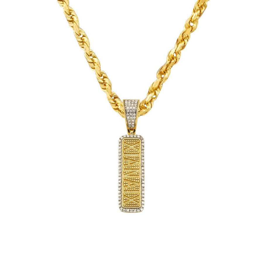 Yellow Diamond Gold Bar Pill Pendant in 10k Yellow Gold 0.05 Ctw