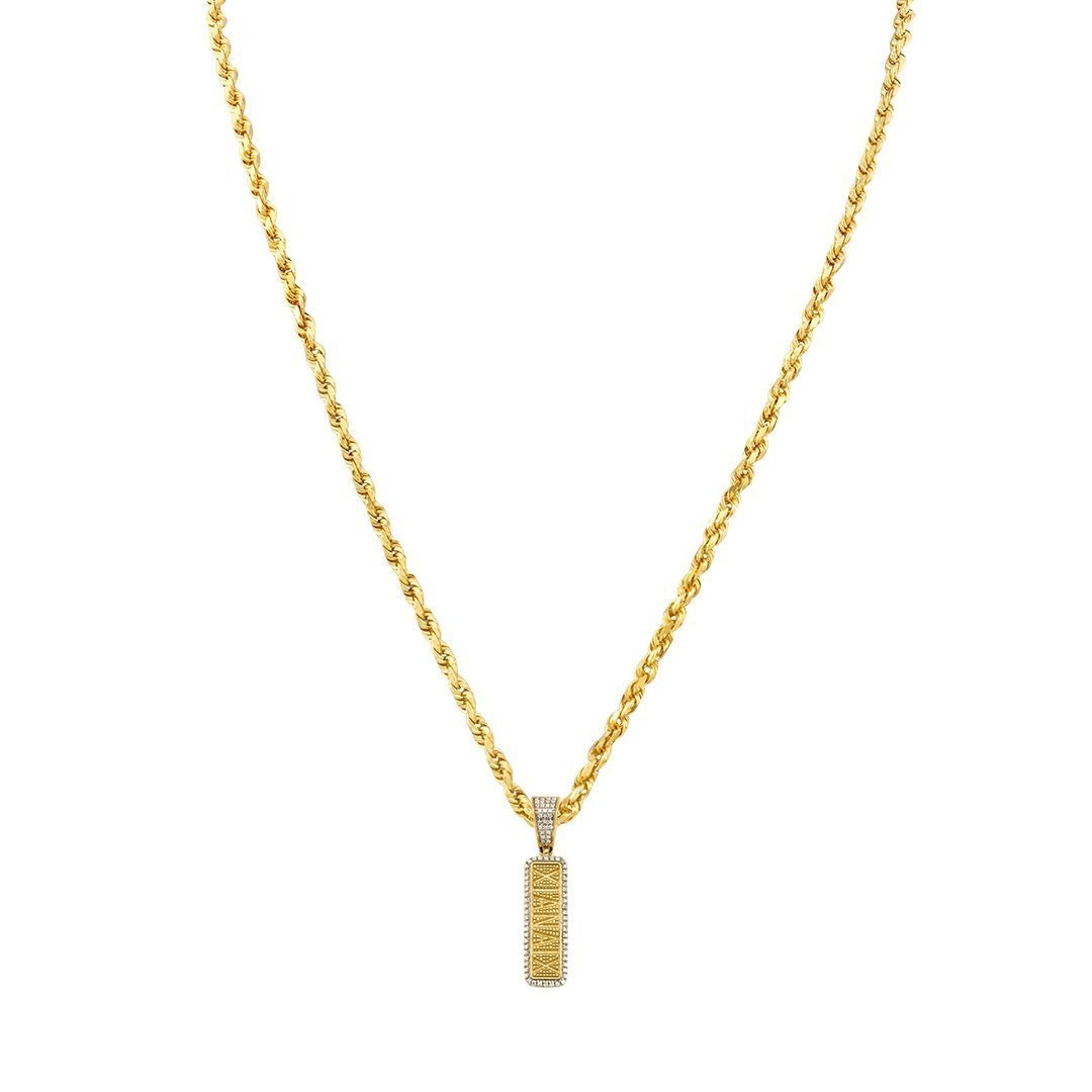 Yellow Diamond Gold Bar Pill Pendant in 10k Yellow Gold 0.05 Ctw