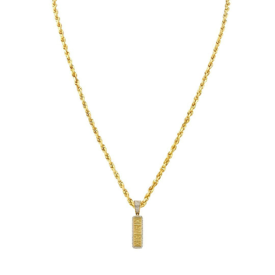 Yellow Diamond Gold Bar Pill Pendant in 10k Yellow Gold 0.05 Ctw