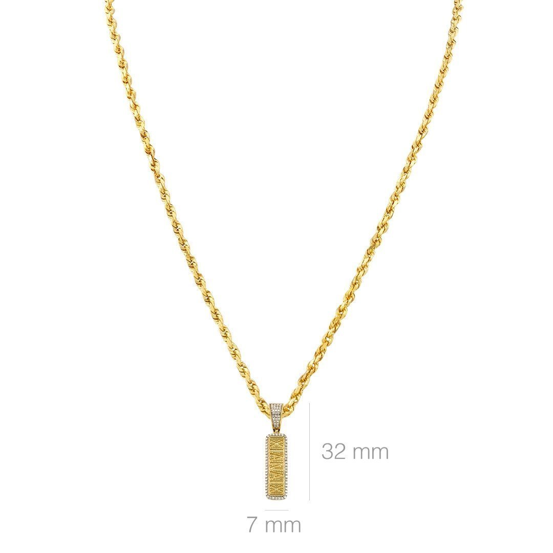 Yellow Diamond Gold Bar Pill Pendant in 10k Yellow Gold 0.05 Ctw