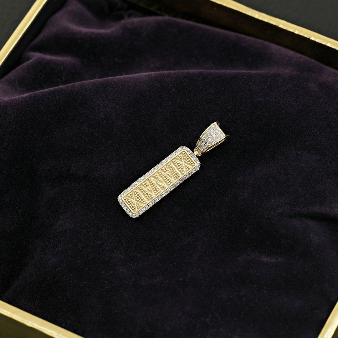 Yellow Diamond Gold Bar Pill Pendant in 10k Yellow Gold 0.05 Ctw