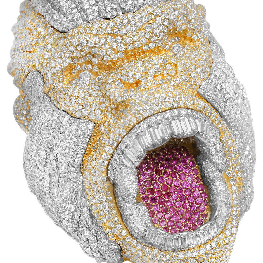 Two Tone Diamond Gorilla Pendant in 14k Two Tone Gold 35 Ctw