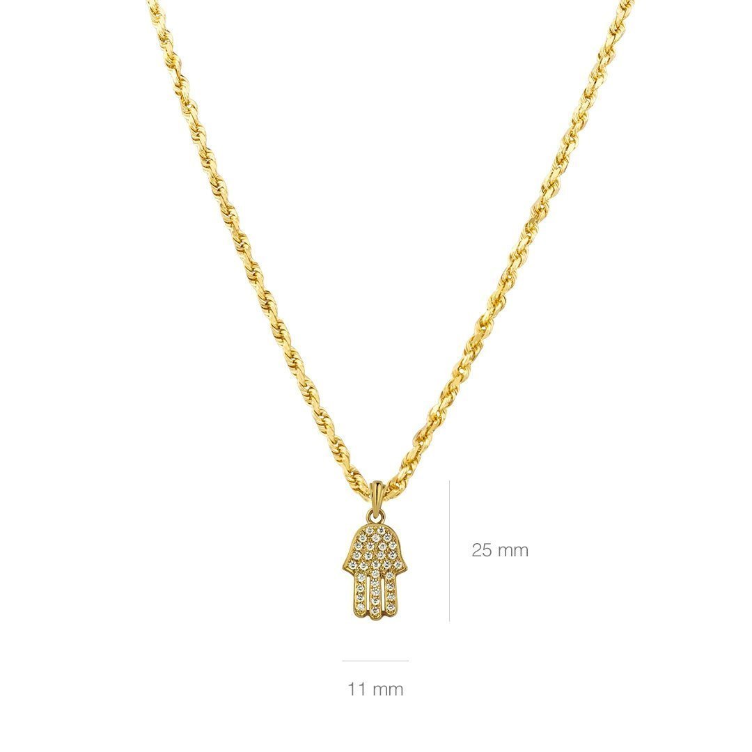 Yellow Diamond Hamsa Pendant 14k Yellow Gold 0.75 Ctw