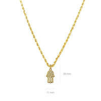 Thumbnail for Yellow Diamond Hamsa Pendant 14k Yellow Gold 0.75 Ctw