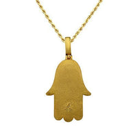 Thumbnail for Diamond Hamsa Pendant 14k Yellow Gold 3 Ctw