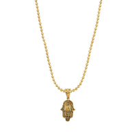 Thumbnail for Yellow Diamond Hamsa Pendant in 10k Yellow Gold 0.30 Ctw