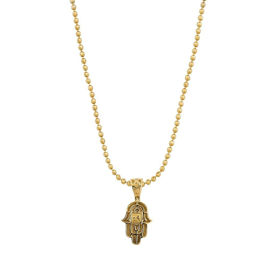 Yellow Diamond Hamsa Pendant in 10k Yellow Gold 0.30 Ctw