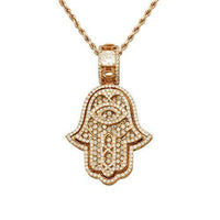 Thumbnail for Diamond Hamsa Pendant in 14k Rose Gold 3.50 Ctw