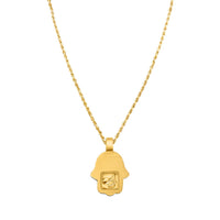 Thumbnail for yellow Diamond Hamsa Pendant in 14k Yellow Gold 3 Ctw