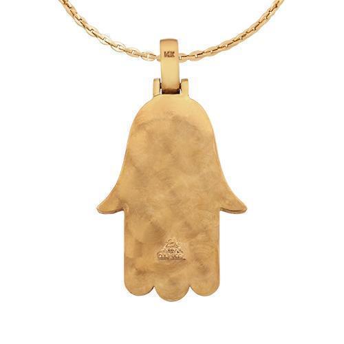 Diamond Hamsa Pendant in 14k Yellow Gold 3 Ctw