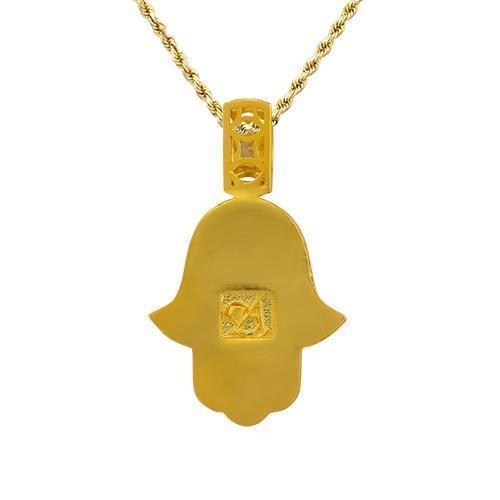 Diamond Hamsa Pendant in 14k Yellow Gold 4 Ctw
