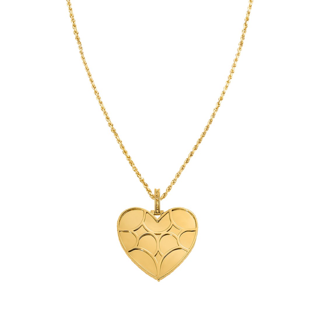 Yellow Diamond Heart Memory Pendant in 10k Yellow Gold 1.83 Ctw