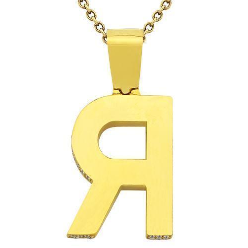 Diamond Initial Letter R Pendant in 14k Yellow Gold 9.5 Ctw