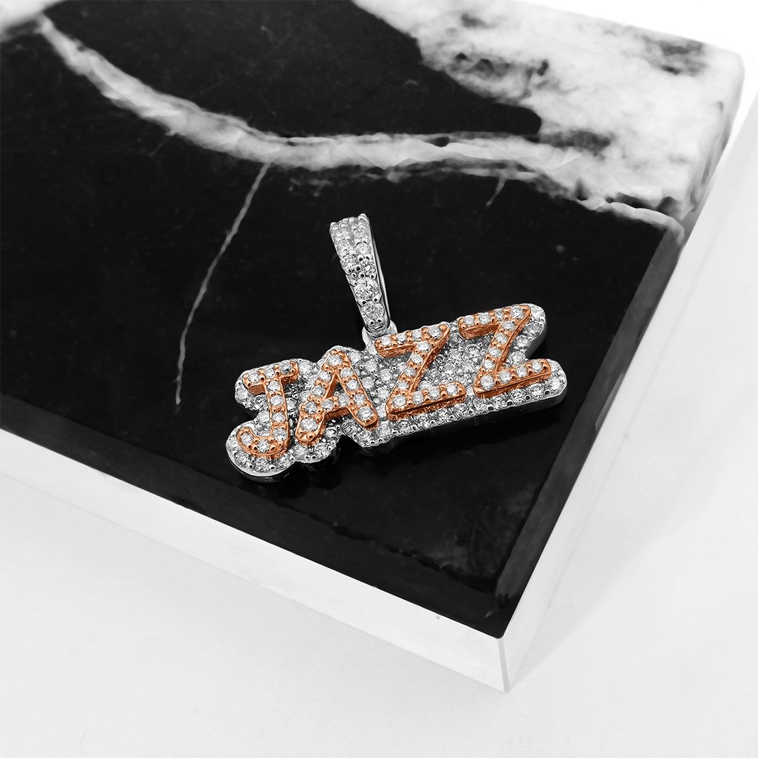 two tone diamond jazz pendant