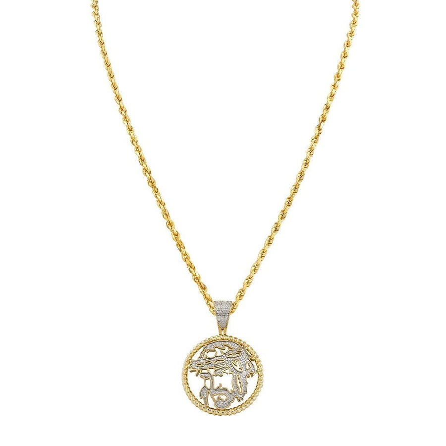 Yellow Diamond Jesus Head Pendant 10k Yellow Gold 0.42 Ctw