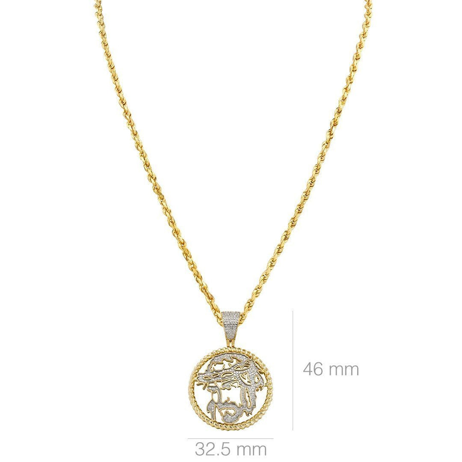 Yellow Diamond Jesus Head Pendant 10k Yellow Gold 0.42 Ctw
