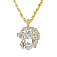 Thumbnail for Yellow Diamond Jesus Head Pendant in 10k Yellow Gold 0.25 Ctw