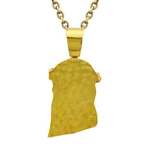 Diamond Jesus Head Pendant in 14k Yellow Gold 12.77 Ctw