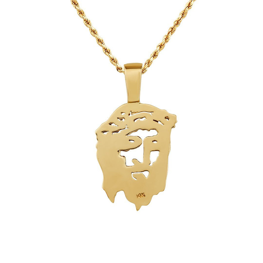 Diamond Jesus Head Pendant in 14k Yellow Gold 2.25 Ctw